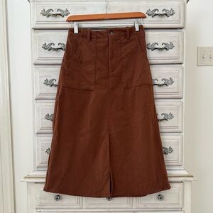 Vici | Brown Midi Skirt